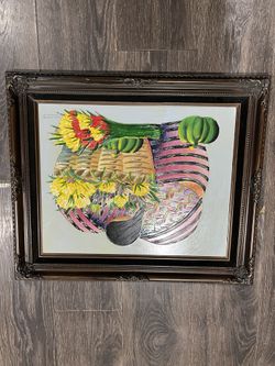 Vintage Hand Painted Wall Art 
