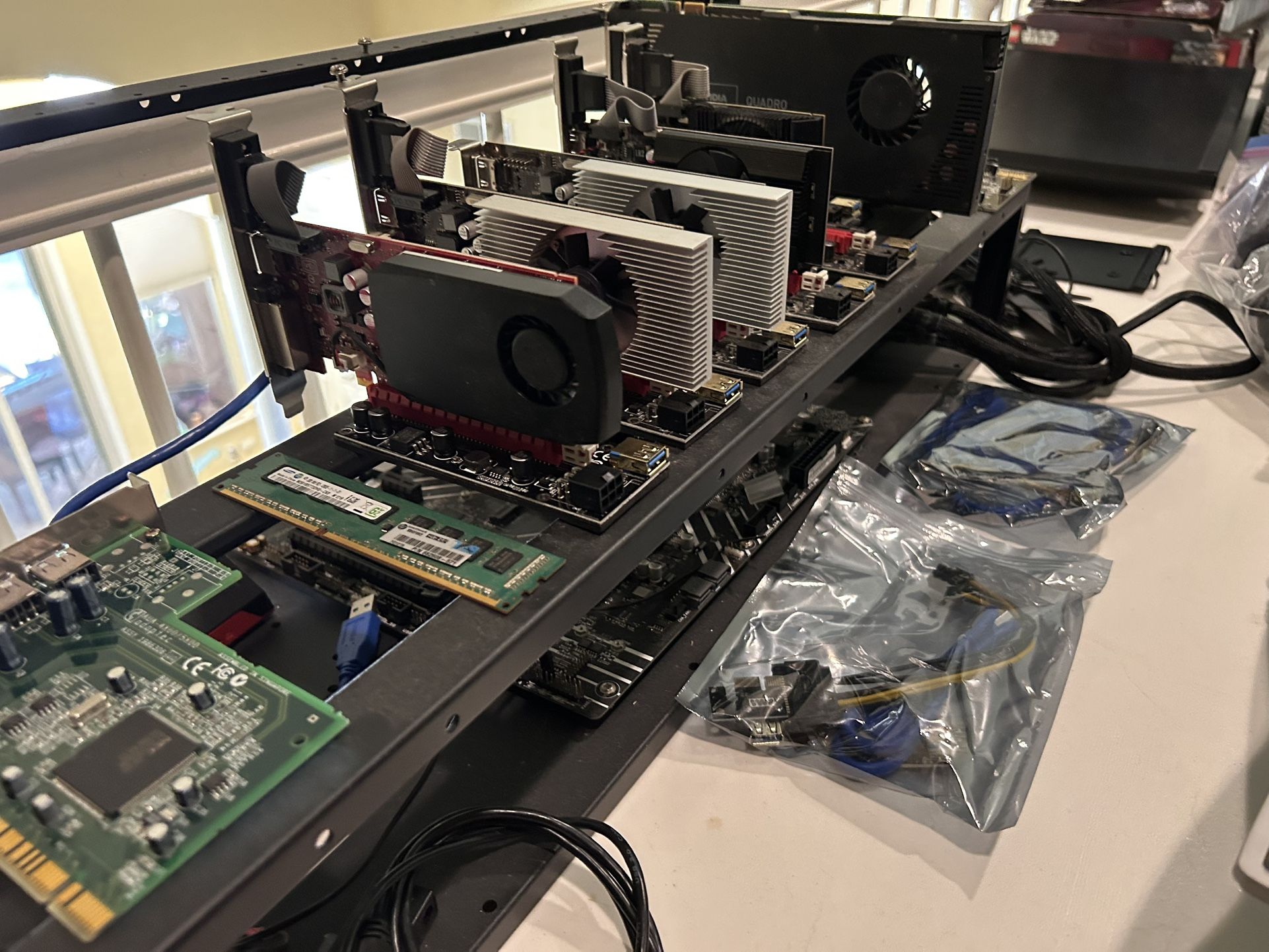 Complete GPU Mining Rig – i3 CPU, ASUS Motherboard, EVGA 1300W PSU, 6+ GPUs & Risers - NEGOTIABLE