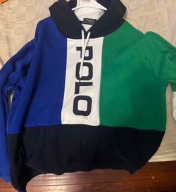 Poll blue/black/green/white hoodie