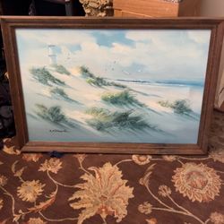 XL Beach Nautical Oil painting artwork