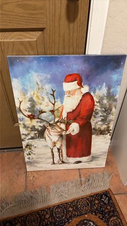 Santa and Reindeer Painting