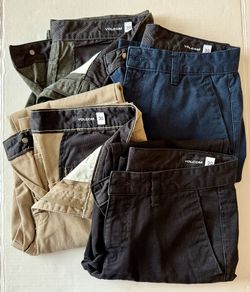 Mens Boys Lot Of (4) Pair Volcom Pants Chino Style Size 30