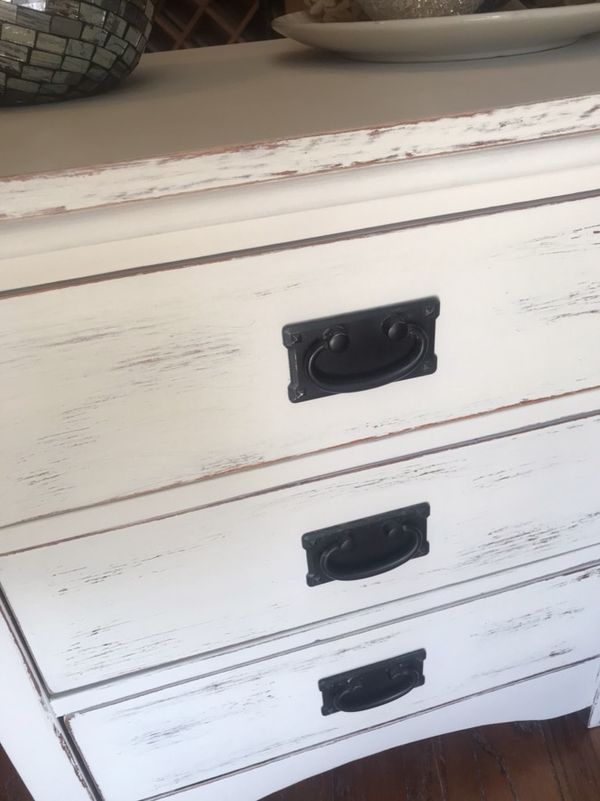 1 White Distressed 3 Drawer Pull Out Tray Side Table For In 1 White Distressed 3 Drawer Pull Out Tray Side Table For In Stockton Ca Offerup