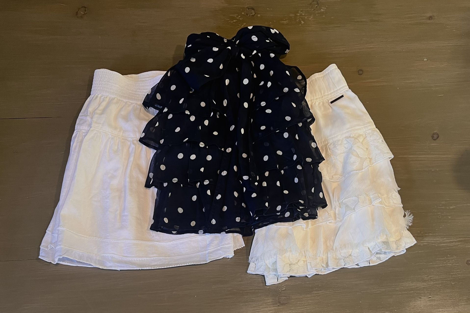 Lot Of 3 Hollister & Abercrombie & Fitch Womens Large Layered Ruffle Skirts 