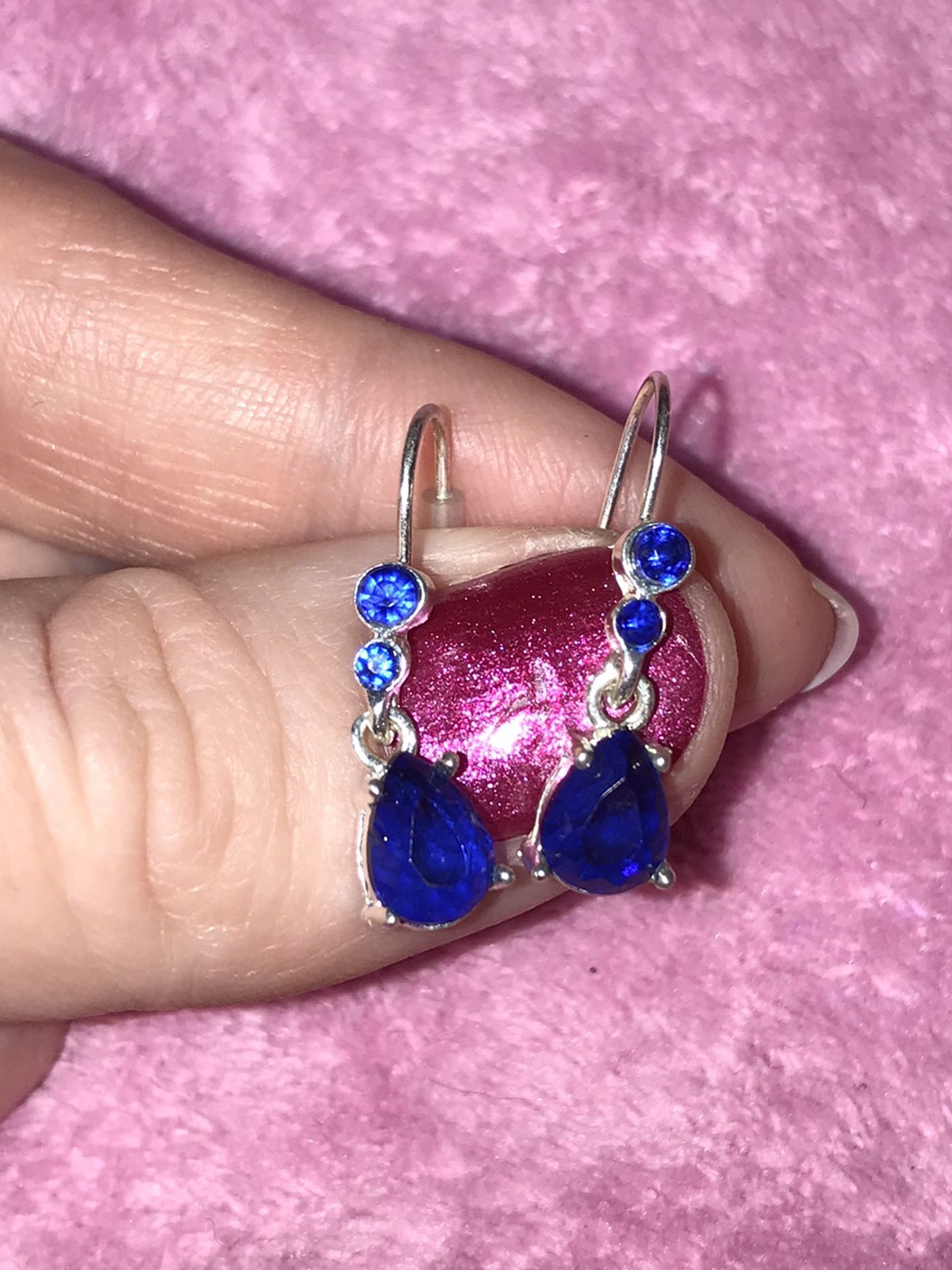 New Silver And Blue Earrings 💙 $3
