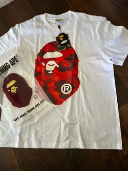 BAPE A Bathing Ape Red Camo Ape Head Tee