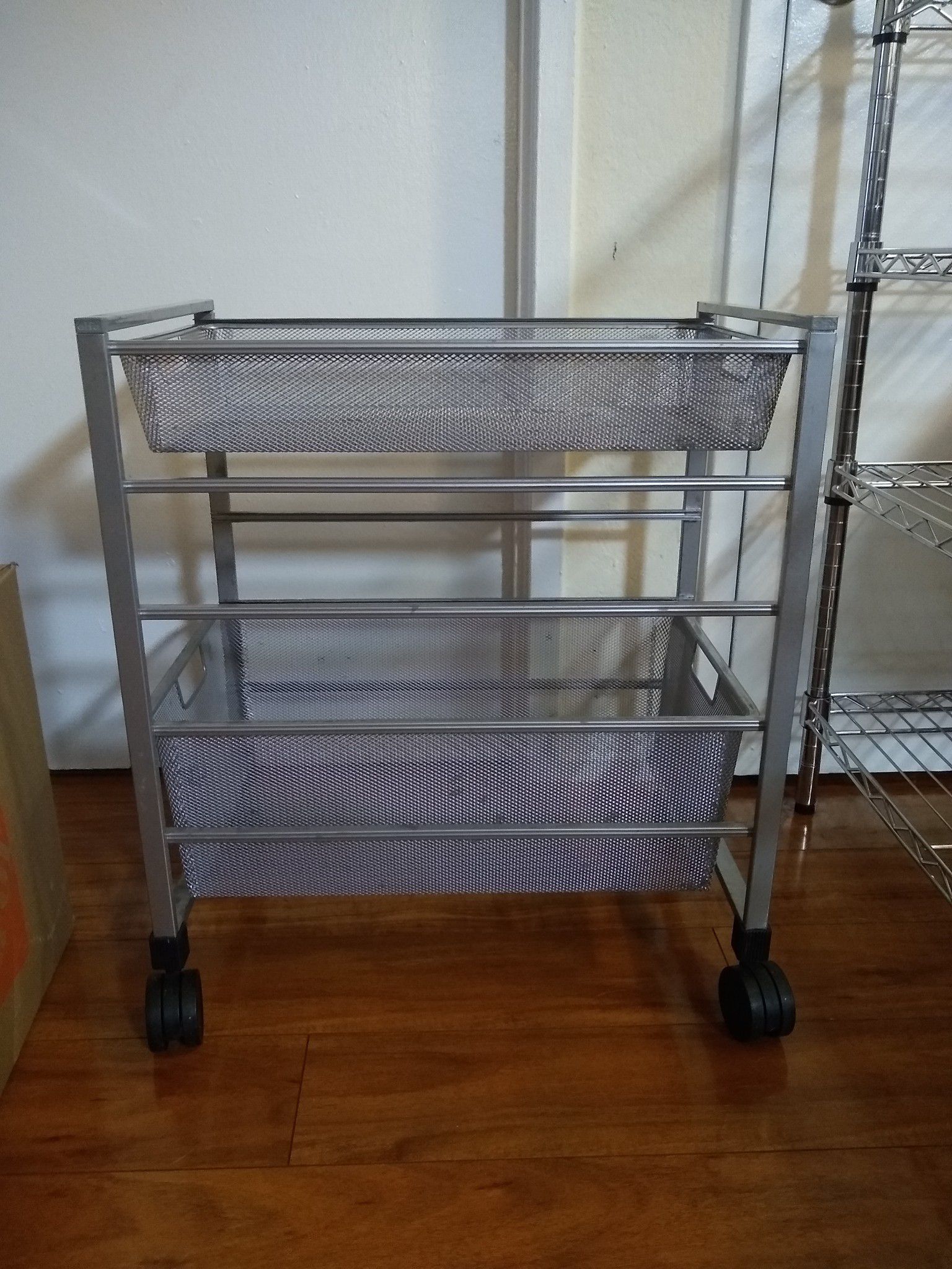 Small metal storage cart