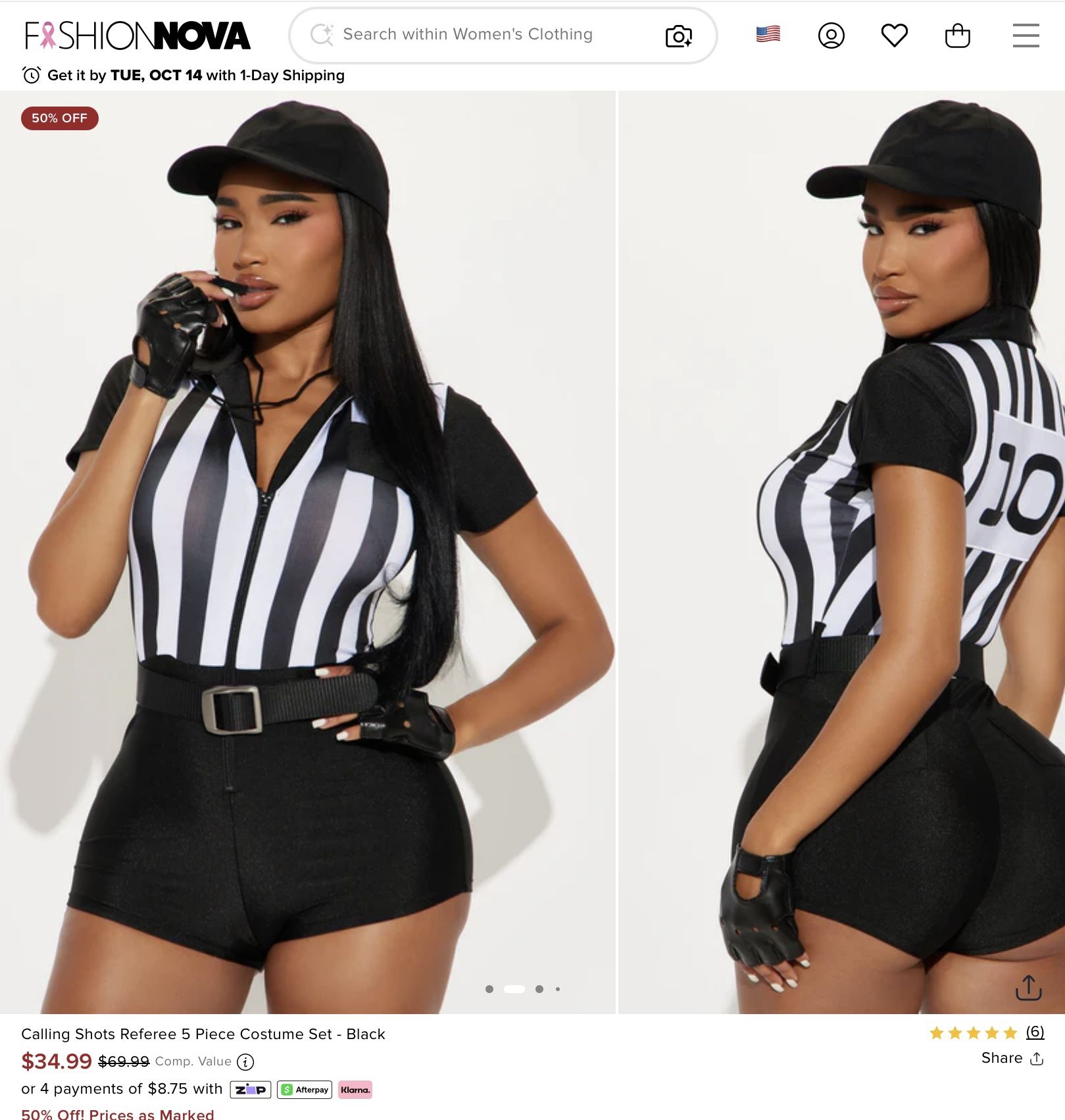 NEW….Referee Costume From Fashion Nova-Size 1X/2X