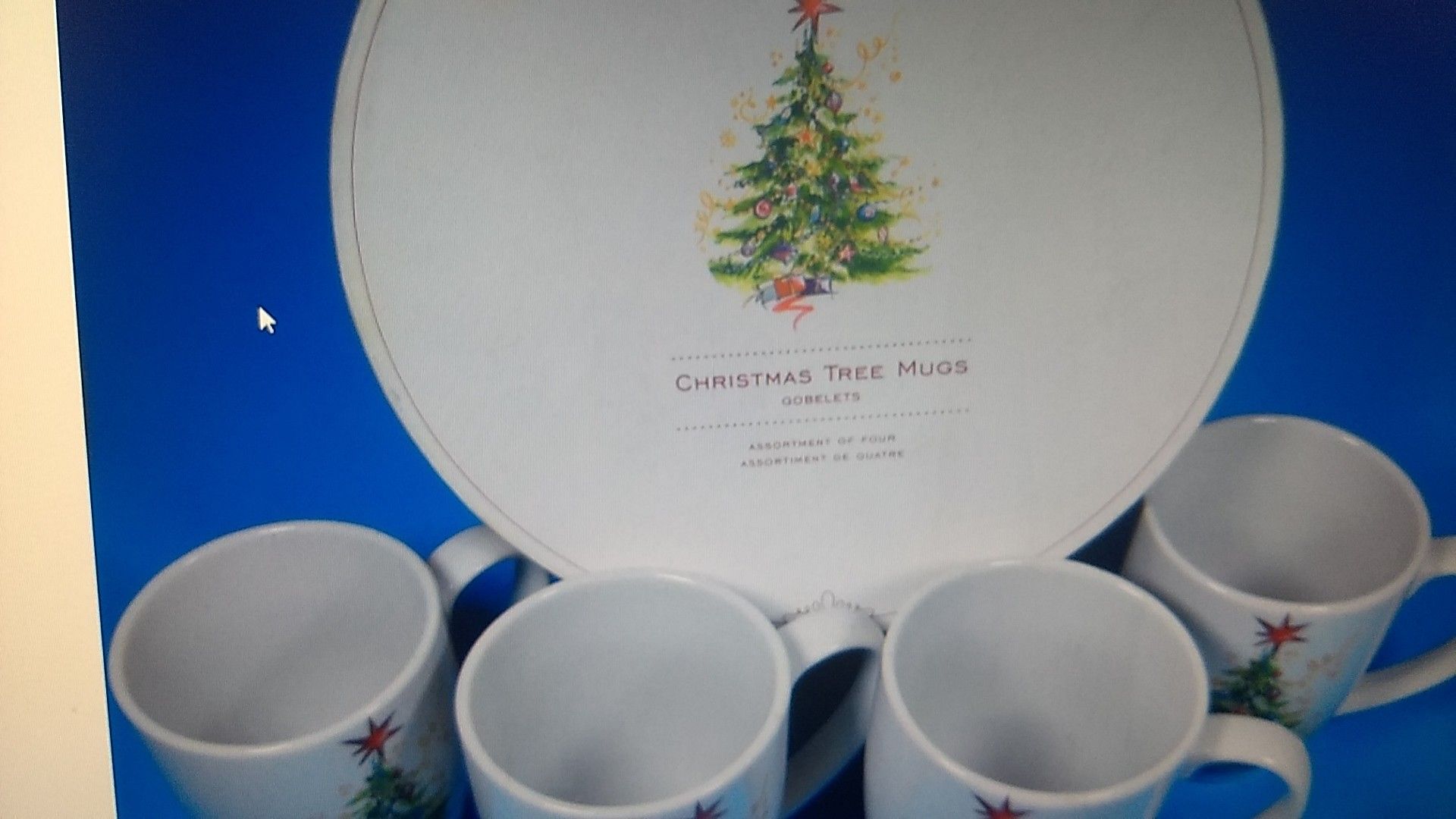 Pottery Barn Xmas tree coffee mugs