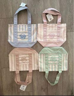 Trader Joe’s mini tote bags striped. All colors