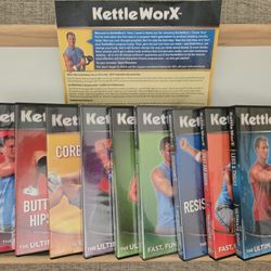 Set Of 10 Kettle WorX Workout/ Fitness DVD - Some Never Opened 