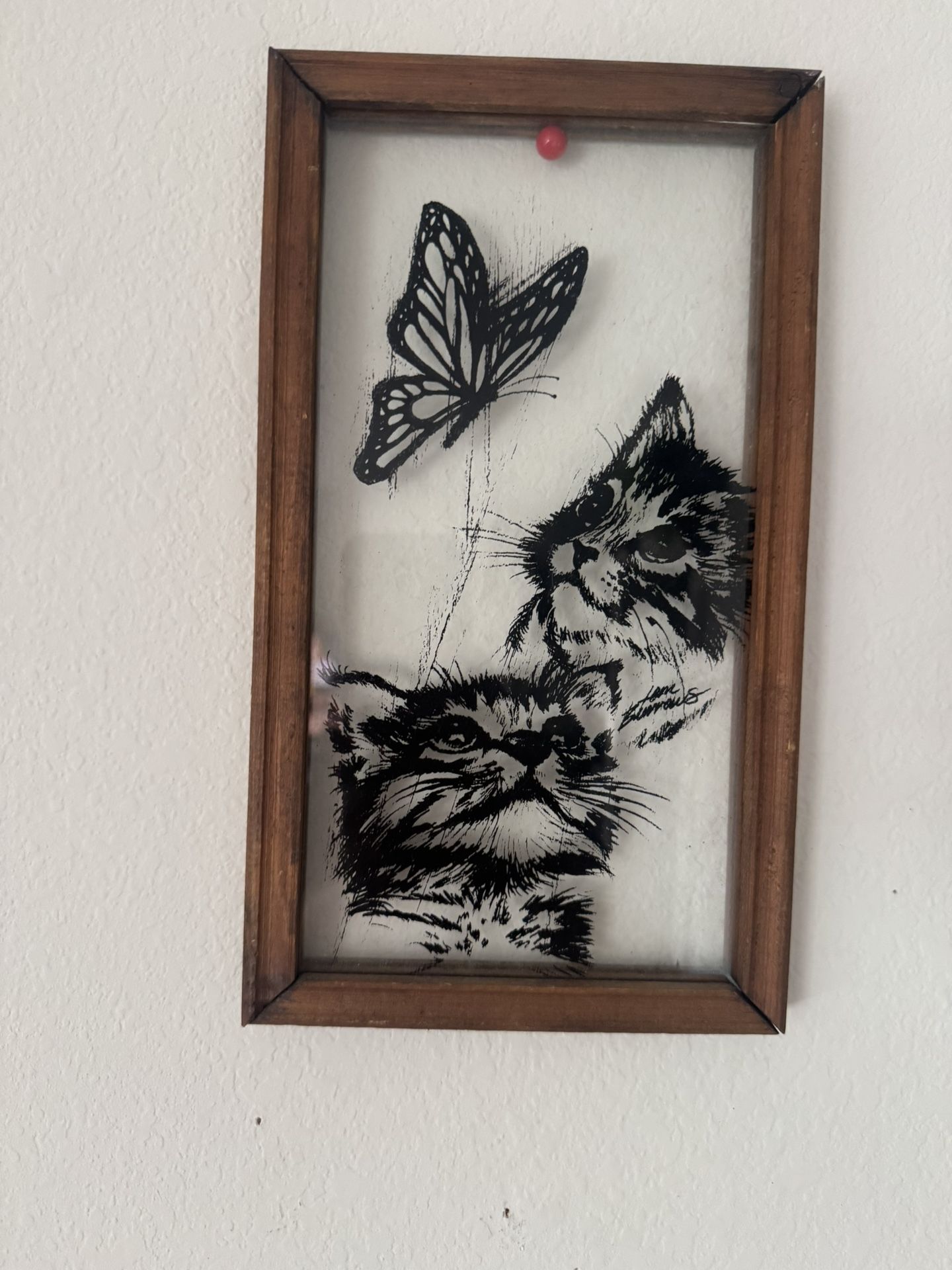 Cute Cat And Butterfly Artwork