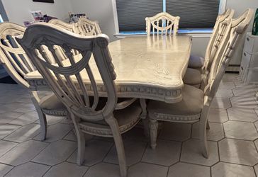 Dining Room Set - Large Table, 8 Chairs, Buffet With Mirror