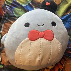 Squishmallows Valentine Squad 12" Plush Toy (12" Samir The Shark with Top Hat)