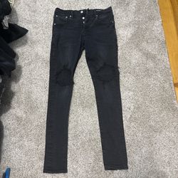 double knee rip purple jeans 