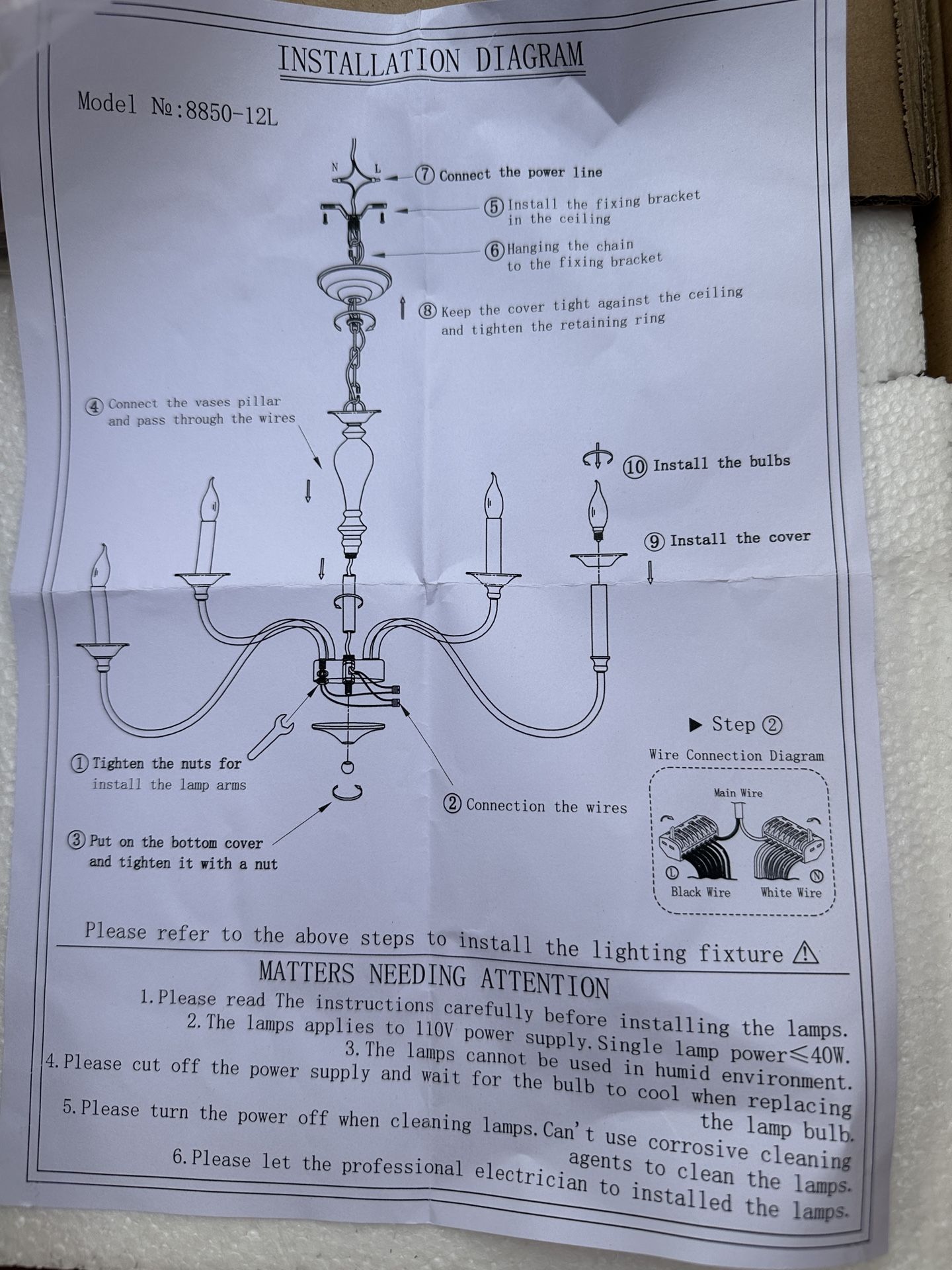 Chandelier brand new $50