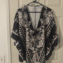 Black And Tan Blouse