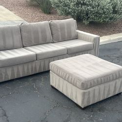 Beautiful Velvet Gray Light Gray Sofa Couch With Ottoman Sectional 
