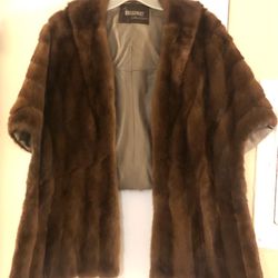 Beautiful Vintage Mink Fur Coat Stole Shawl The Broadway SoCal