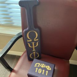 Omega Psi Phi Paddle and Accessories Box