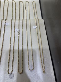 10k gold SOLID rope chains, starting at $500, 10 grams - 60 grams