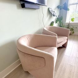West Elm Blush Pink Lounge Chair