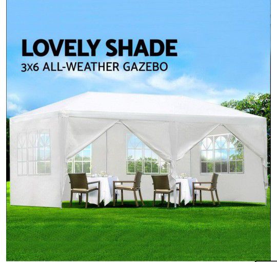  10'x20' Outdoor Canopy Party Wedding Tent White Gazebo Pavilion with 6 Side Walls For Sale