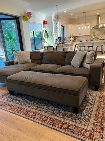 Brown Sectional Chaise Couch For Sale