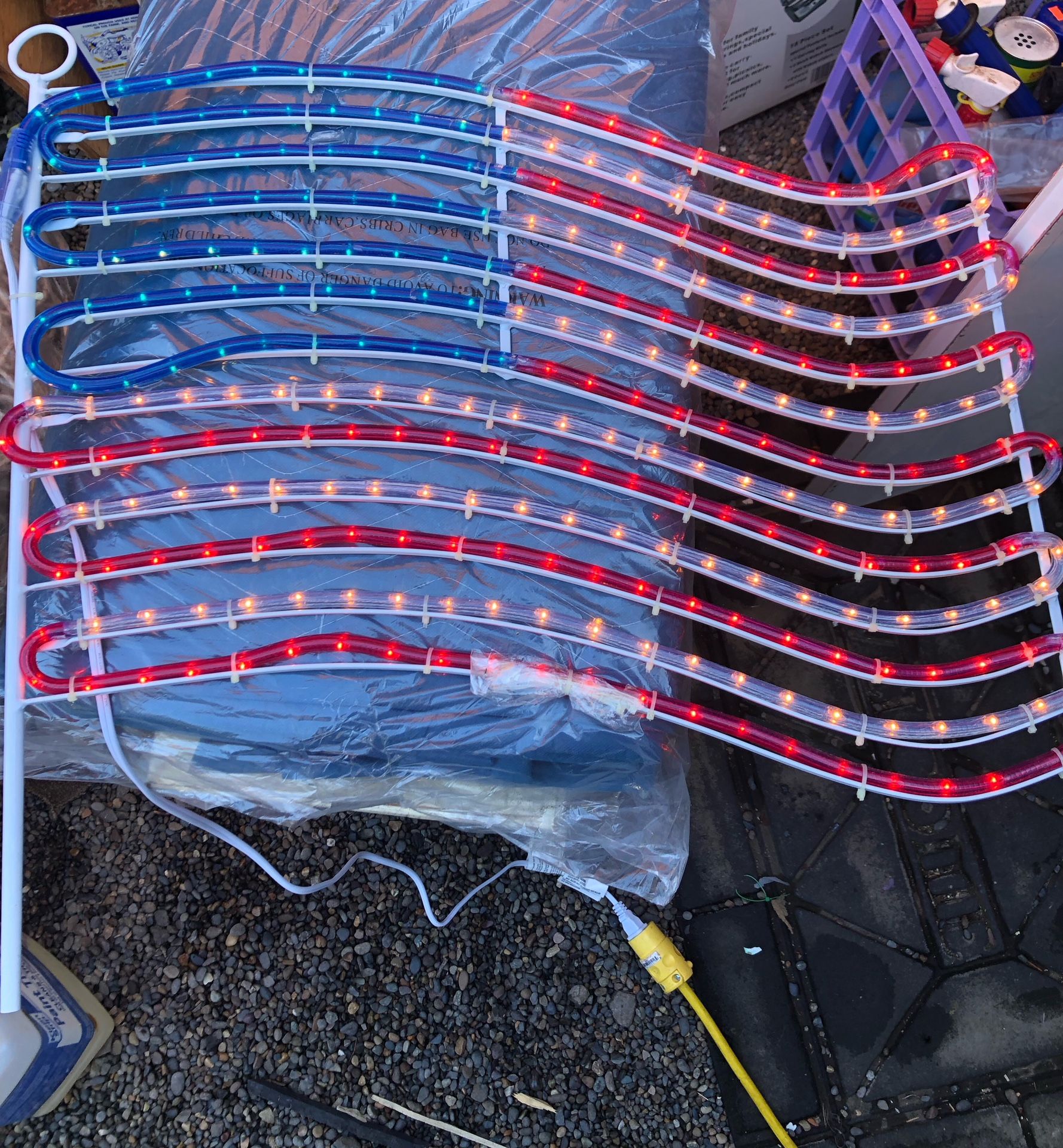 Tube Light American Flag. CASH ONLY