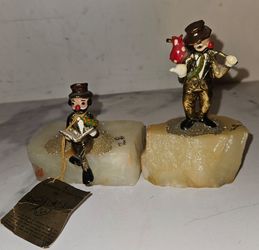 Vintage 1984 Ron Lee Clown Figurine Set. Hobo Joe Reading 264 & Hitchhiking 267.