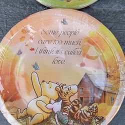 Winnie the pooh paper plates and napkins birthday baby shower decorations 