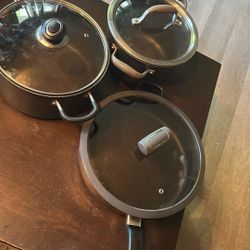 Pots and Pans Set Of Three For $50 Nonstick 