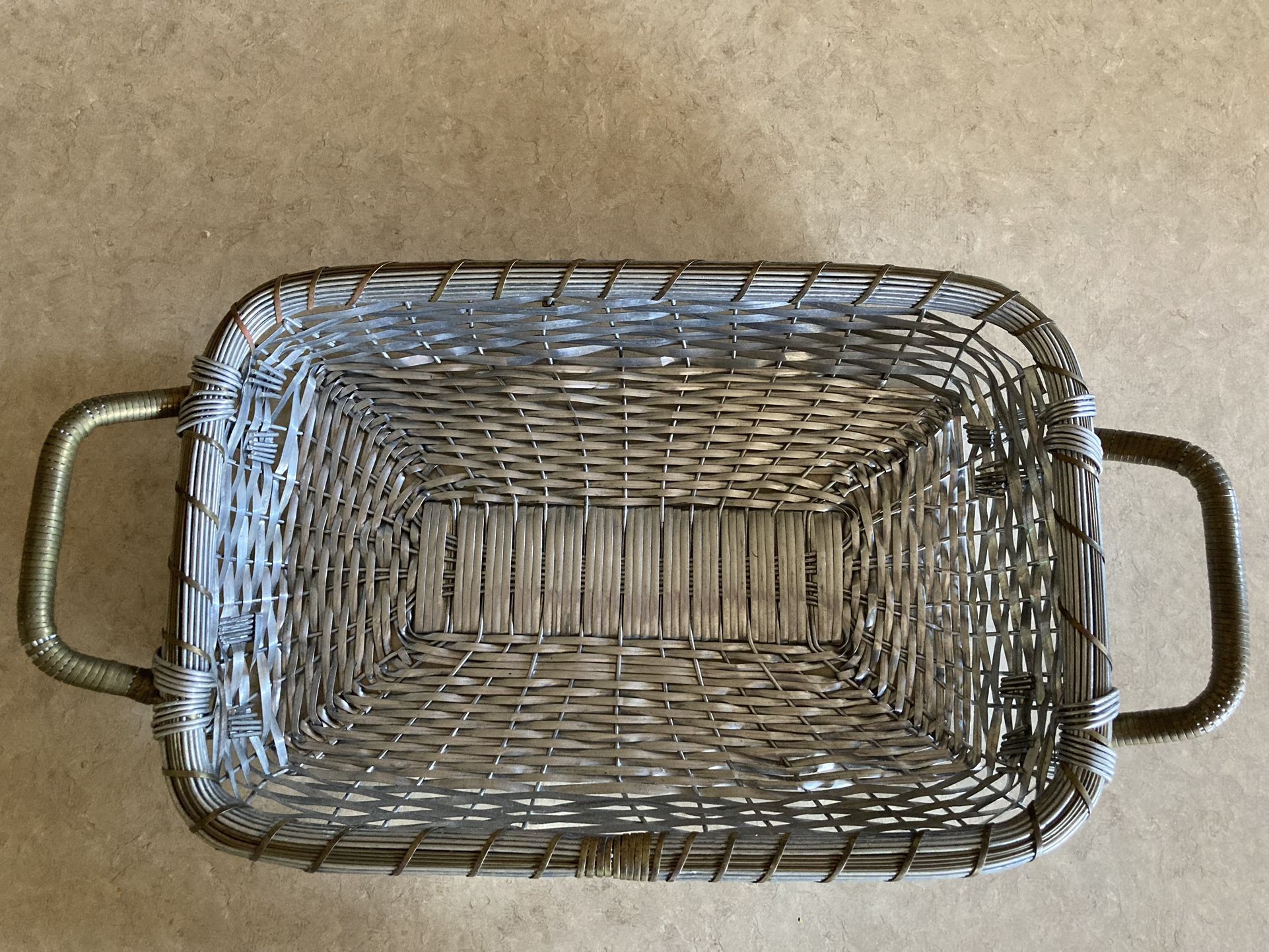Vintage Woven Aluminium Brass Tray