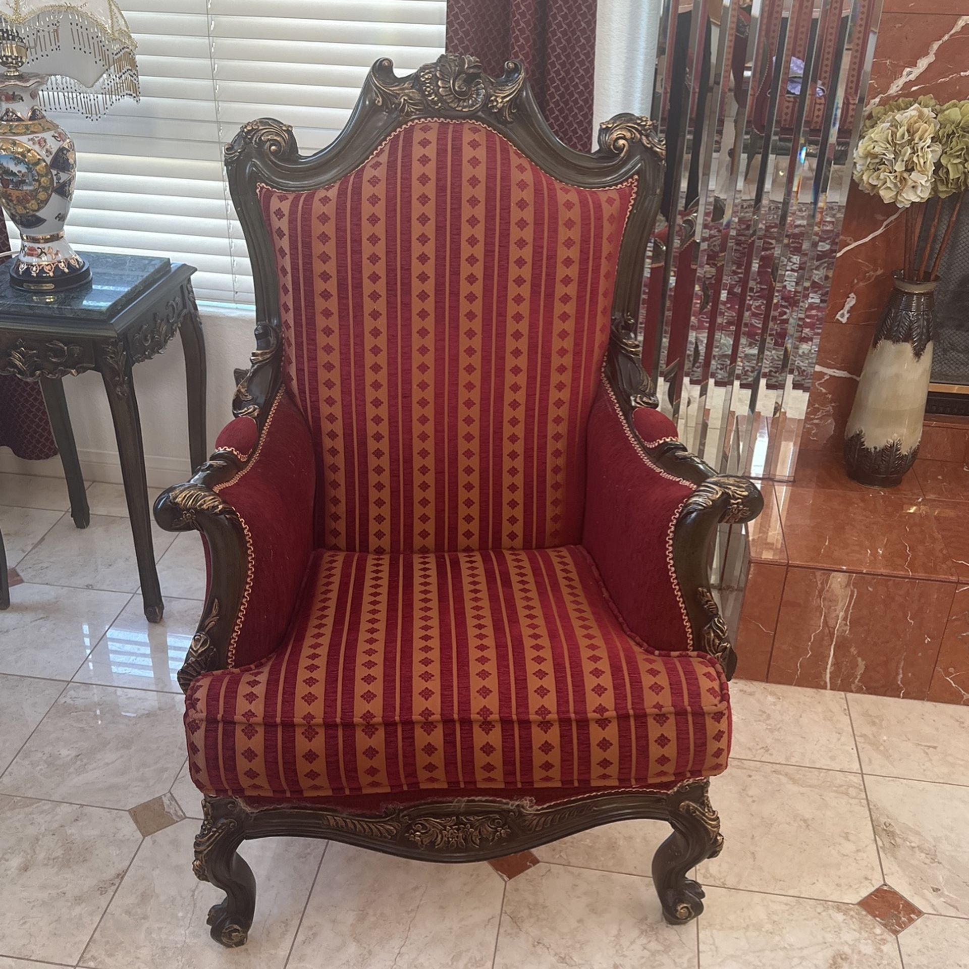 Red And Gold Couches Set