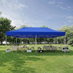 BRAND NEW 10x20 Pop-Up Canopy Tent - Easy Setup & Reliable Shade（blue）