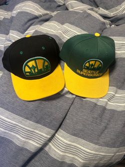 Pair of never worn Mitchell and Ness Sonics hats