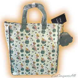 Loungefly Disney Tinker Bell 4-Leaf Clover Tote Bag with Coin Purse