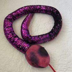 Pink And Purple Sequin 5 Foot Snake Stuffed Animal