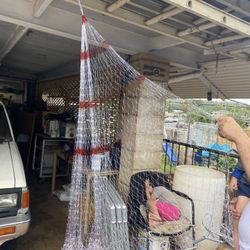 5’ (Red Pumana)  Handmade Throw Net 