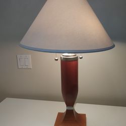 Wood/Nickel Table Lamp