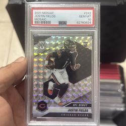2021 mosaic Justin fields psa 10  RC