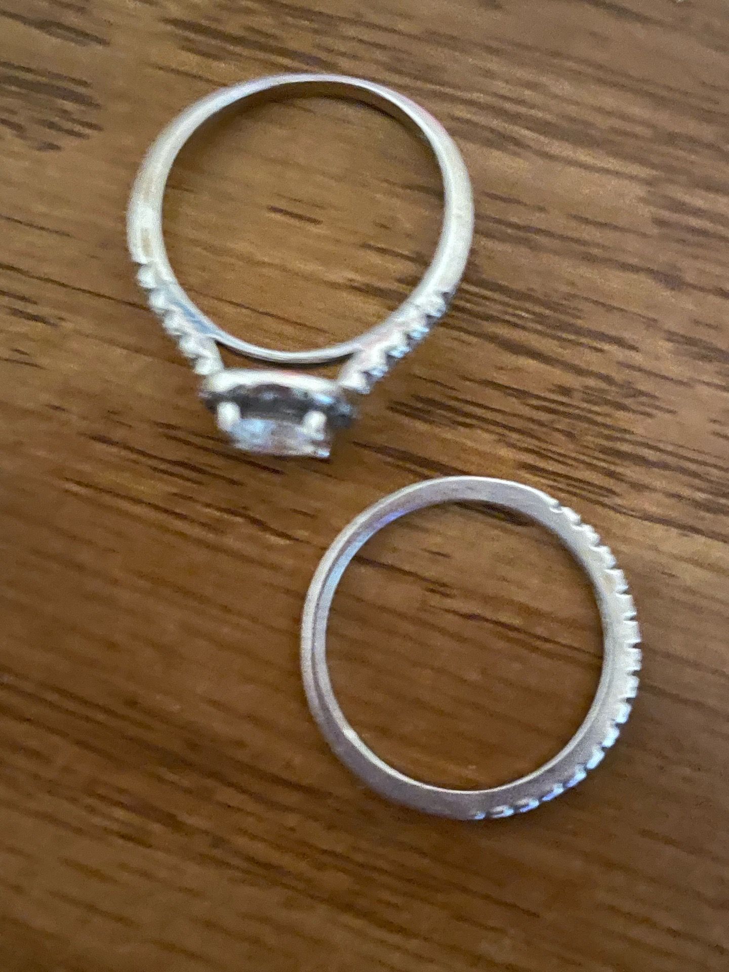 Engagement ring and wedding ring