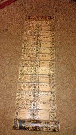 Bali Indonesia bamboo made Scroll calendar