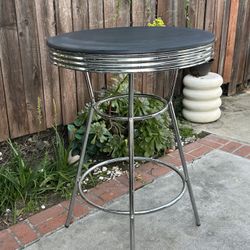 Black And Chrome Bar Cocktail Table