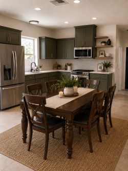 Solid Wood Dining table with six chairs