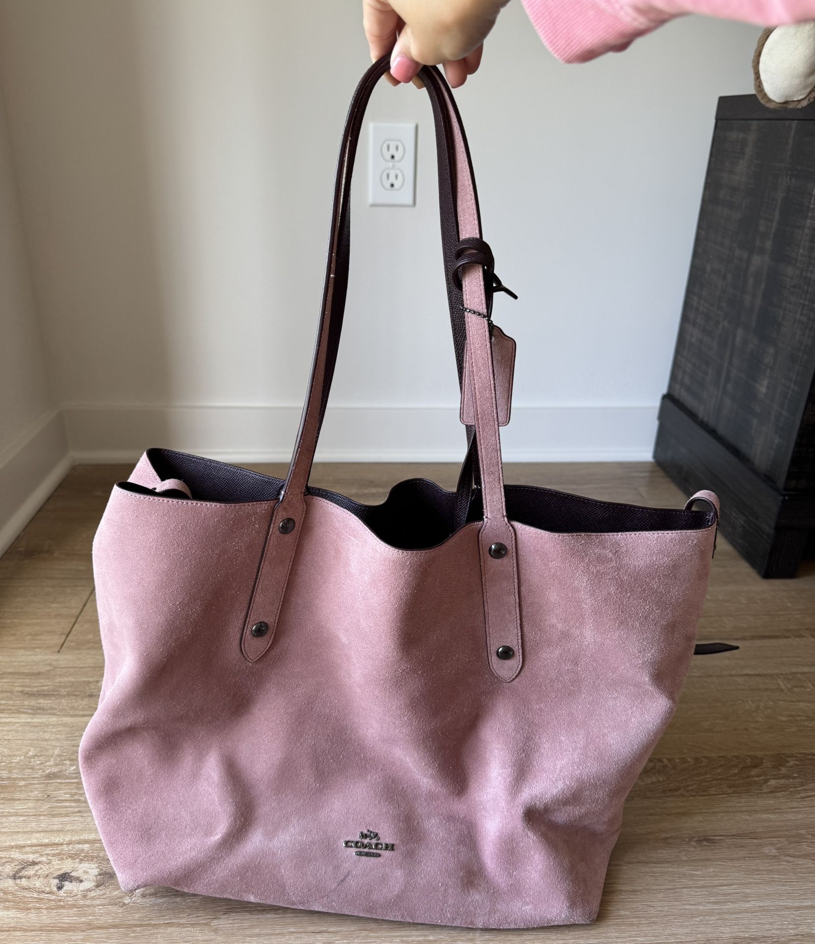 Purple Coach Soft shell Tote