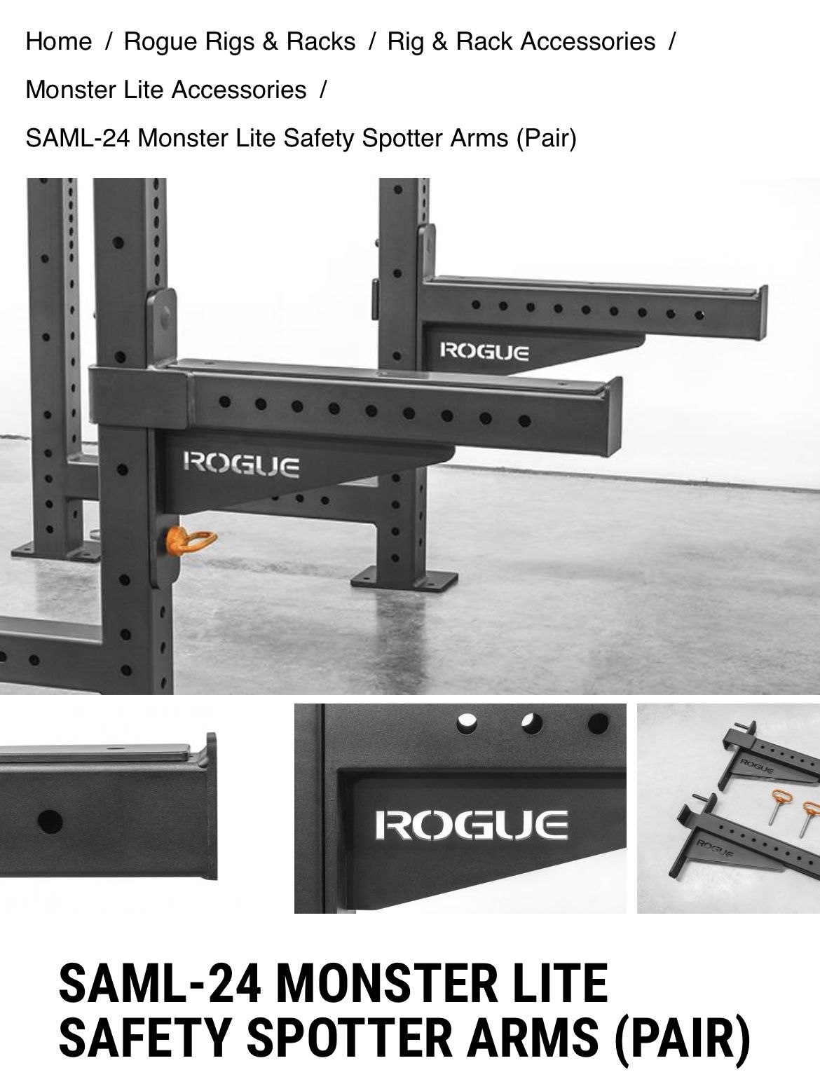 Rogue SAML 24 MONSTER LITE SAFETY SPOTTER ARMS PAIR for Sale in Bayonne NJ OfferUp