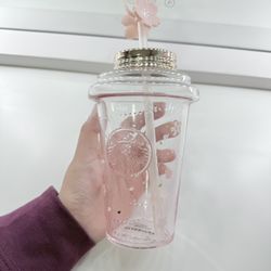 Starbucks 2021 China Pink Sakura W/ Blossom Topper 