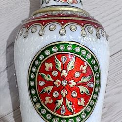 Marble Vase With Ethnic Painting 