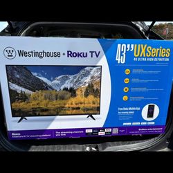 43” Westinghouse Roku Tv. Brand New.  Free Delivery